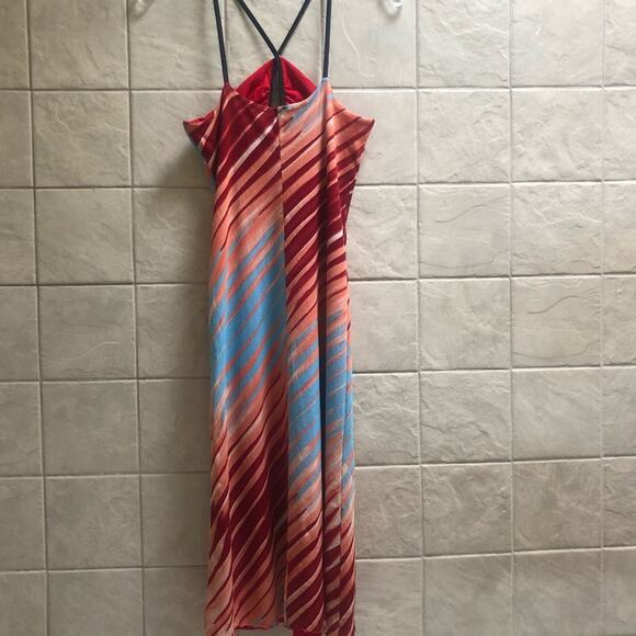 Robe Shama Stretch Crinkle Keyhole Dress S - Picture 3 of 14